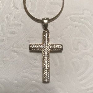 Diamond Cross Pendant & Chain - Brand New